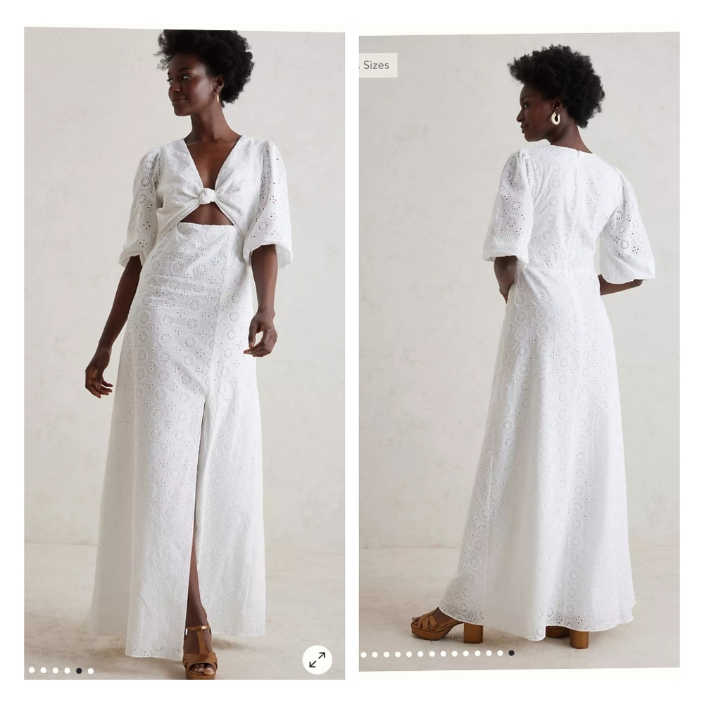 Anthropologie ×Hutch Eyelet Cutout Maxi Dress size 0 - Picture 8 of 10